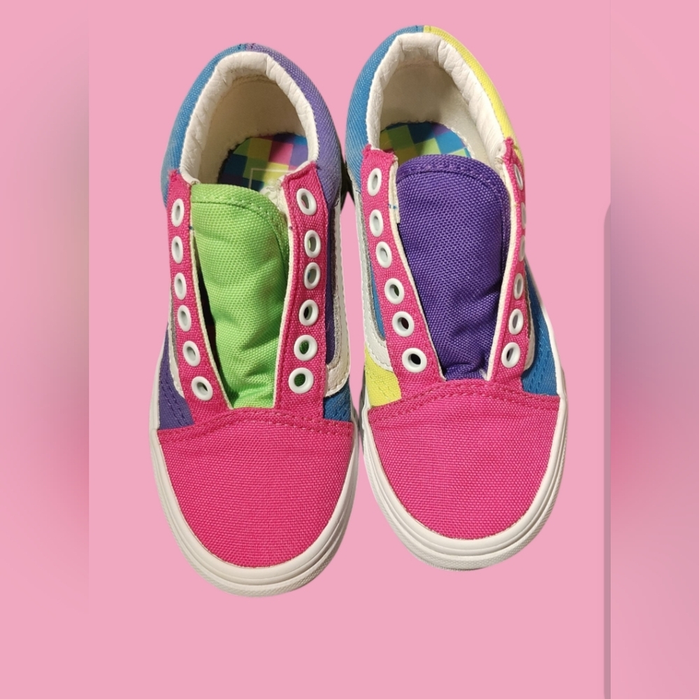 Vans Colorful Kids  Shoes. No Shoelaces.